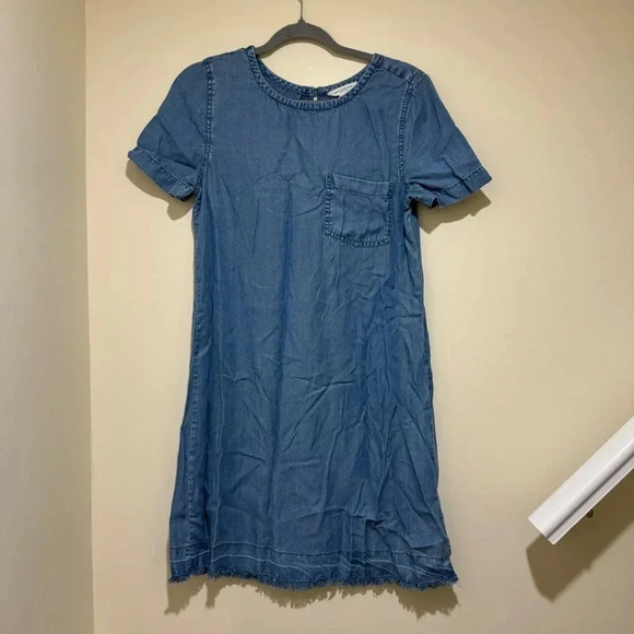 Women’s BeachLunchLounge Brand Denim Blue Short Sleeve Summer Midi Dress Size  S - Picture 4 of 15